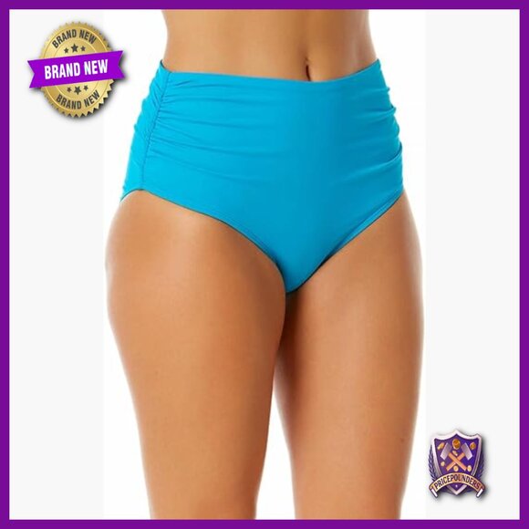 Large High Waist Foldover Bikini Bottom Nylon Spandex Swimwear